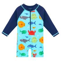 Roupa de banho HUAANIUE para bebê/criança pequena, peça única, UPF 50+, manga comprida