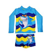 Roupa de Banho Infantil Sunga e Camiseta Térmica Proteção Fator UV50+