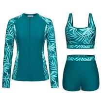 Roupa de banho Kate Kasin de 3 peças de manga comprida UV 50+ para mulheres Roupa de banho Kate Kasin de 3 peças de manga comprida UV 50+ para mulheres