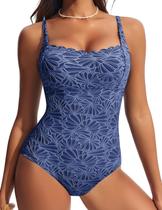 Roupa de banho One Piece Hanna Nikole 2026 Tummy Control azul marinho Roupa de banho One Piece Hanna Nikole 2026 Tummy Control azul marinho