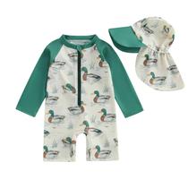Roupa de banho para bebês Rash Guard Polinkety Duck Green 18-24 meses Roupa de banho para bebês Rash Guard Polinkety Duck Green 18-24 meses