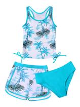 Roupa de banho para meninas Patgoal Summer Racerback, biquíni com shorts