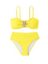 Roupa de banho RoseSeek, 2 peças, acolchoada, amarela, 13Y
