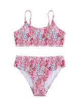 Roupa de banho RoseSeek, floral, cintura alta, 2 peças, 10Y