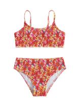Roupa de banho RoseSeek, floral, cintura alta, 2 peças, 11Y