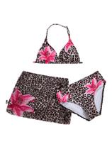 Roupa de banho RoseSeek Girl's de 3 peças Cheetah Brown 9Y com capa Roupa de banho RoseSeek Girl's de 3 peças Cheetah Brown 9Y com capa