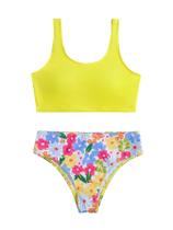 Roupa de banho RoseSeek para menina, 2 peças, listrada, laço, amarelo, 12 anos Roupa de banho RoseSeek para menina, 2 peças, listrada, laço, amarelo, 12 anos
