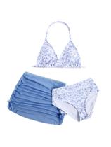 Roupa de banho RoseSeek para menina, 3 peças, linda, laço, 11 anos