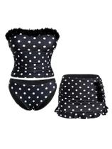 Roupa de banho SweatyRocks, 3 peças, sem alças, com controle de barriga para mulher