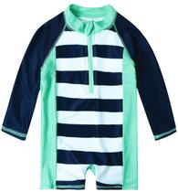 Roupa de banho uideazone Baby de manga comprida UPF 50+ azul 6-12M