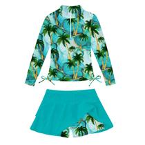 Roupa de banho Vogseek para meninas de 5 a 6 anos, verde havaiano