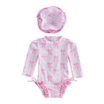Roupa de banho Yccutest Toddler Rash Guard One Piece Baby Girl 0-4Y