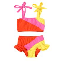 Roupa de banho YOUNGER TREE para meninas, duas peças, laranja 4-5T