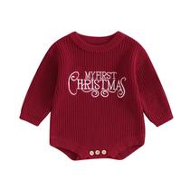 Roupa de bebê Adobabirl My First Christmas Sweater Macacão