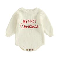 Roupa de bebê Adobabirl My First Christmas Sweater Romper Roupa de bebê Adobabirl My First Christmas Sweater Romper