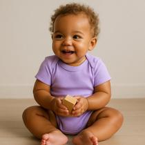 Roupa de Bebê Body Algodão Liso Manga Curta Verão Conforto P M G 5 Unidades