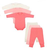 Roupa de Bebê Body Bebê e Calça Mijão Kit 6 Peças Manga Longa Feminino