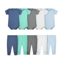 Roupa de Bebê Body e Calça Mijão Kit 10 Peças Manga Curta Masculino
