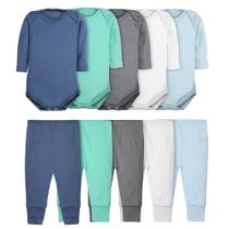 Roupa de Bebê Body e Calça Mijão Kit 10 Peças Manga Longa Masculino
