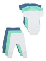 Roupa de Bebê Body e Calça Mijão Kit 6 Peças Manga Curta Masculino