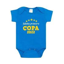 Roupa de Bebê Body Estampado Hexa 2022 Copa Manga Curta Roupa de Bebê Body Estampado Hexa 2022 Copa Manga Curta