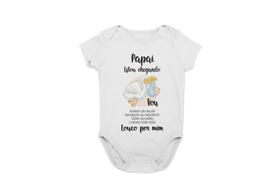 Roupa De Bebê Body Frases Papai Estou Chegando Branca Roupa De Bebê Body Frases Papai Estou Chegando Branca