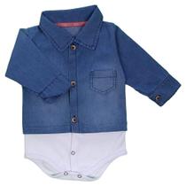 Roupa de Bebê Body Jeans Menino Manga Longa Outono - Inverno