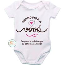 Roupa De Bebê Body Personalizado Promovida A Vovó Prepara O Colinho Que Eu Estou A Caminho GB0323