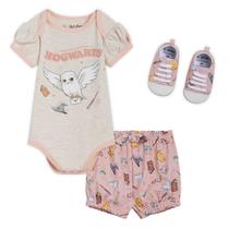 Roupa de bebê Harry Potter Hedwig, conjunto de 3 peças, de 0 a 3 meses Roupa de bebê Harry Potter Hedwig, conjunto de 3 peças, de 0 a 3 meses