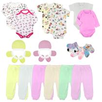 Roupa de Bebê Kit 24 Pçs Enxoval Menino Menina Moda Bebê Roupa de Bebê Kit 24 Pçs Enxoval Menino Menina Moda Bebê