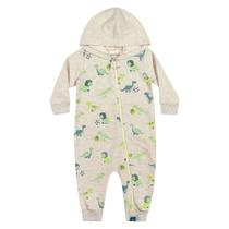 Roupa De Bebê Macaquinho Longo Macacão Reirex Estampado Dino Com Capuz Quentinho Macio