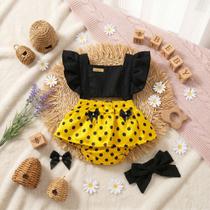 Roupa De Bebê Menina Romper Temático Vermelho Amarelo E Preto Festa Aniversário