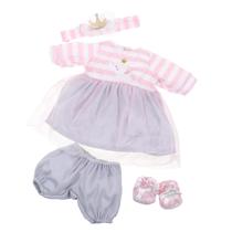 Roupa de boneca JC Toys Berenguer Boutique rosa listrada