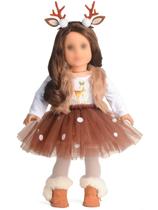 Roupa de Boneca Sweet Dolly - Fantasia de Rena de Natal para Bonecas de 18 Polegadas