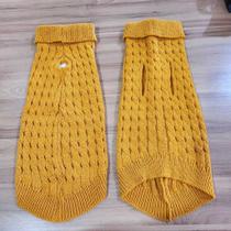Roupa de Cachorro Gato Frio Inverno Buraco para Coleira Pequenos Medios Grande Porte Cor:AmareloTamanho:G
