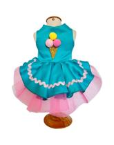 Roupa De Cachorro Vestido De Sorvete Lindo Lançamento Fantasia