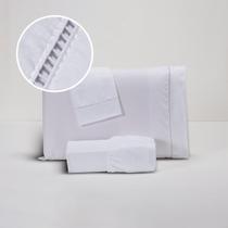 Roupa de Cama 400 Fios Percal Ponto Palito Toque 100% Macio