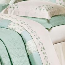 Roupa de Cama Bordada 200 Fios Casal King Clara 04 Peças