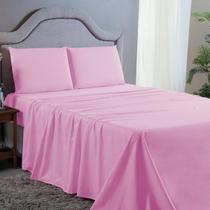 Roupa de Cama Casal 4 pç Premium 400 Fios Rosa