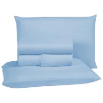 Roupa de Cama Casal 400 Fios 4 peças com Virol Hotel Pousada Macio Acetinado