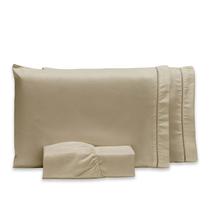 Roupa de Cama Casal 400 Fios Micropercal 3 Pçs Jogo de Lençol Extra Macio Toque de Pessego - F.V Enxovais