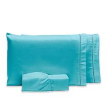 Roupa de Cama Casal 400 Fios Micropercal 3 Pçs Jogo de Lençol Extra Macio Toque de Pessego - F.V Enxovais