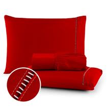 Roupa de Cama Casal Queen Size Jogo Lençol 400 Fios Micropercal 3 Pçs Toque Macio Premium - F.V Enxovais