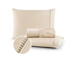 Roupa de Cama Casal Queen Size Jogo Lençol 400 Fios Micropercal 3 Pçs Toque Macio Premium