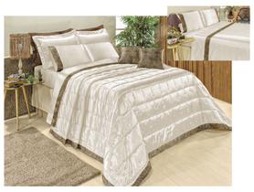 Roupa de cama casal queen size luxuoso kit cobre leito safari 7 pçs + jogo de cama 4 pçs cetim charmousse
