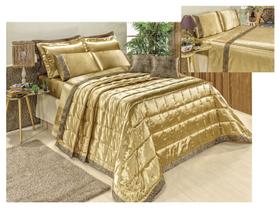 Roupa de cama casal queen size luxuoso kit cobre leito safari 7 pçs + jogo de cama 4 pçs cetim charmousse