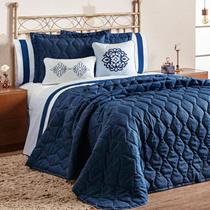 Roupa de Cama Cobre Leito King Premium Portinari 07 Pçs Azul Roupa de Cama Cobre Leito King Premium Portinari 07 Pçs Azul