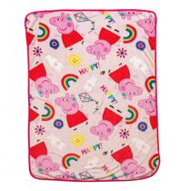 Roupa de cama infantil Throw Franco Peppa Pig 100x125cm Silk Touch