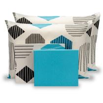 Roupa De Cama Jogo De Lençol Kit 04 Peças Casal Estampado Percal 180 Fios