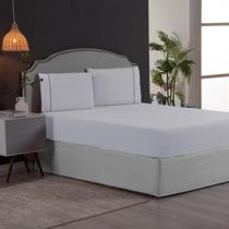 Roupa de Cama King Ponto Palito Percal 200 Fios Kit Jogo de Lençol 40cm Altura 3 Peças